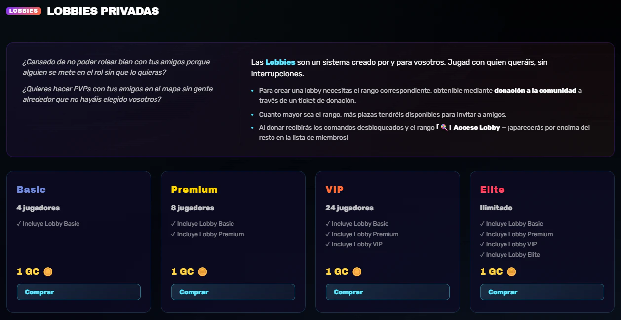 Lobbies privadas